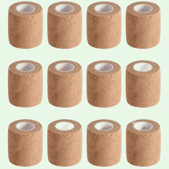 12 Pack 2" x 5 Yards Self Adhesive Elastic Bandage Wrap, Stretch Self-Adherent Tape for First Aid, Sports, Wrist, Ankle