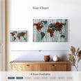 thumbnail image 4 of Elephant Stock Artisanal World Map Wall Art - Horizontal Canvas Wall Art - Living Room Wall Decor - Map Canvas - Red And Green Decor - 12" x 8", 4 of 8