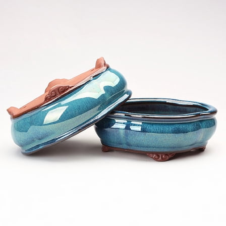 2 Pcs Yixing Garden Planter Pots Clay Pottery Flower Pots with Drainage Hole Small Succulent Nursery Pots Miniature Ceramic Plant Pots