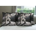 thumbnail image 6 of Ambesonne Cat Throw Pillow Cover 4 Pack, Whimsical Astronaut Kitty Moon, 24", Dark Purple Grey Coconut, 6 of 7