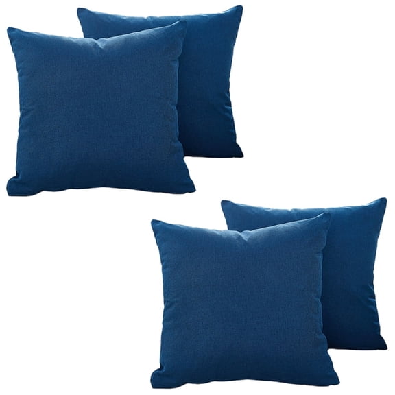 Pack of 4 Couch Throw Pillow Covers 18x18 Inch Soft Decorative Pillow Covers Farmhouse Boho Cushion Covers for Mid Century Modern Home Decor Sofa Bedroom Living Room,Cobalt Blue