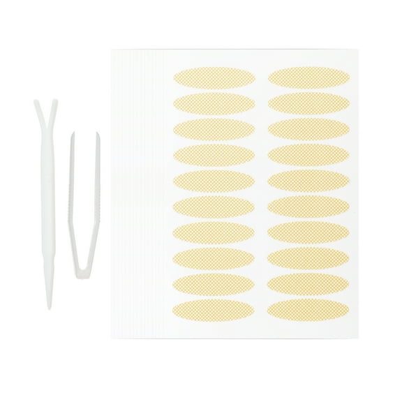 Double Eyelid Stickers 600 Pcs Invisible Eyelid Tape Eye Lift Tape with a Fork Tweezers Suitable for Droopy Eye Beige