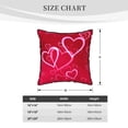 thumbnail image 4 of Velvet Decorative Throw Pillow Covers Set of 2, Soft Square Cushion Cover with Invisible Zipper Romance Valentine Pink Love Heart Printing, 16"x16", 4 of 7