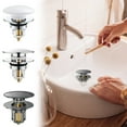 thumbnail image 1 of Brass Sink Stopper with Deodorizing Filter | Plug and Play Design for Easy Installation | Leak-Proof Seal for Kitchen or Bathroom Basin | Includes 1 Filter Core, 1 of 7