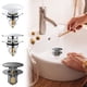 thumbnail image 1 of Tapón de cobre del fregadero – Núcleo de desagüe de lavabo de latón a prueba de fugas • Filtro de rebote • Control de olores • Antiobstrucción • Encaja en el lavabo del baño o de la cocina • Gris, 1 of 6