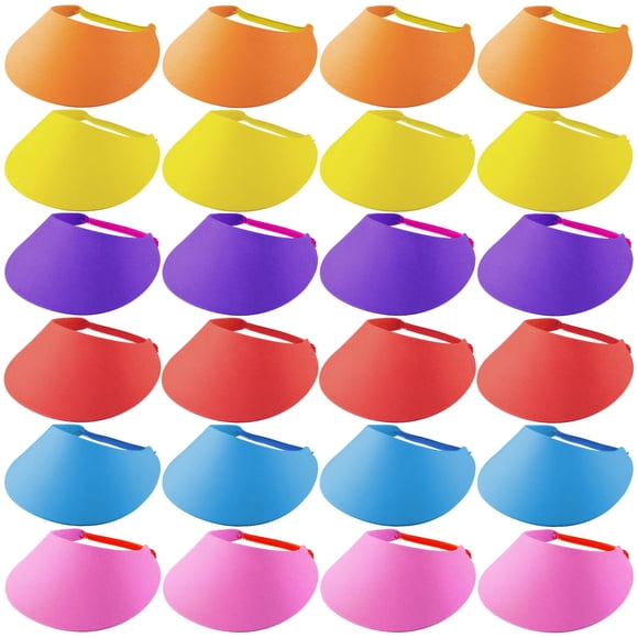 Sombrero Hercicy, 24 unidades, visera de espuma para niños, protección UV, 24 colores