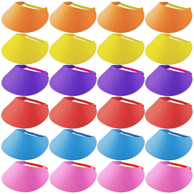 Sombrero Hercicy, 24 unidades, visera de espuma para niños, protección UV, 24 colores