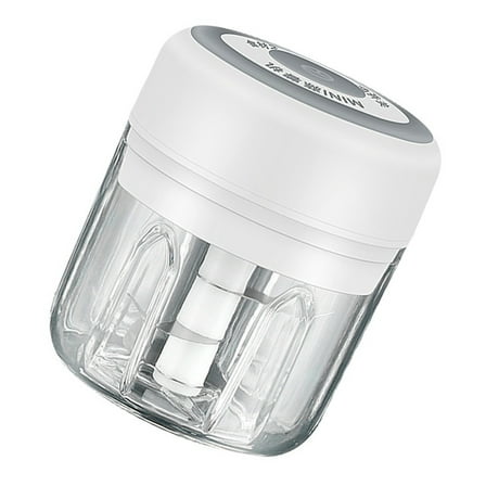 WRITWAA Wireless Portable Mini Food Chopper Electric Garlic Grinder Masher Plastic White 1Set