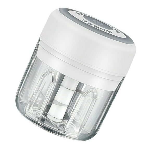 WRITWAA Wireless Portable Mini Food Chopper Electric Garlic Grinder Masher Plastic White 1Set