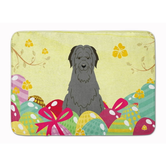 Easter Eggs Briard Black Machine Washable Memory Foam Mat
