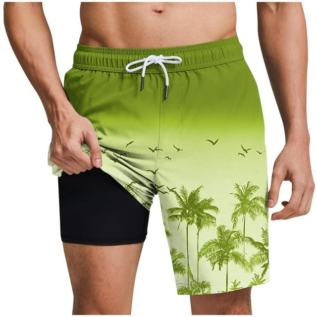 Pantalones Cortos Casuales para Hombre Imprimir con Bolsillos Pantalones de Playa de Cintura Elástica, Pantalones Cortos de Cintura Elástica para Hombre