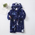 thumbnail image 2 of NOLDARES Girl's Robe Baby Boys Hoodie Robes Toddler Bathrobes for Kids Pajamas Sleepwear,Navy,2-3 Y, 2 of 4