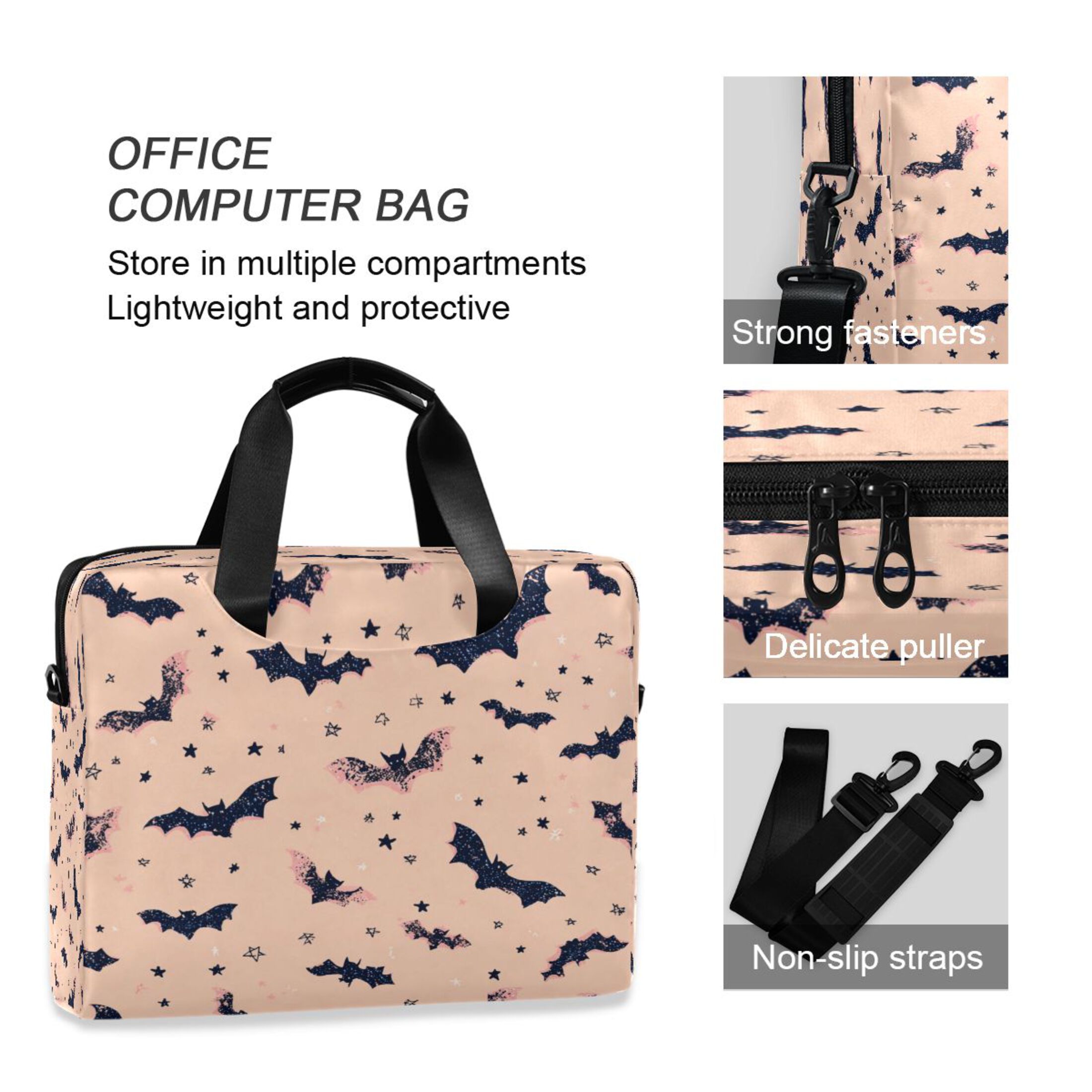 Laptop Bag Laptop Briefcase 15.7 x 3 x 11.8 Inches Laptop Bag Briefcases Laptop Storage Travel Laptop Bag Work Laptop Bag Black Bats