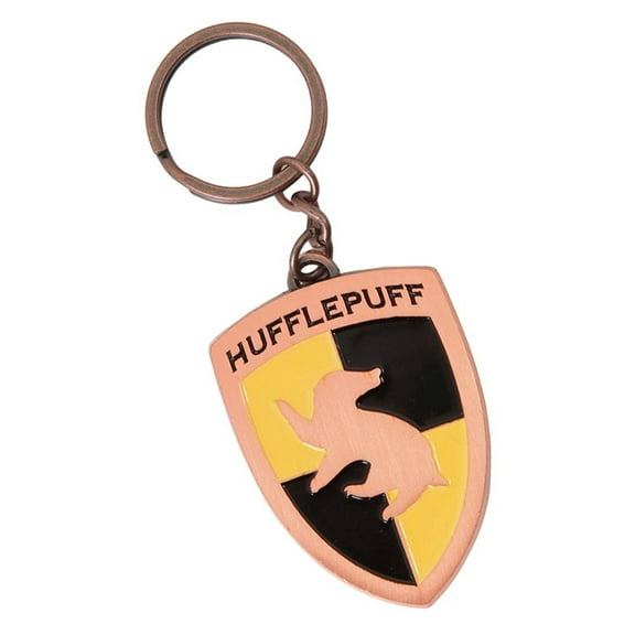 Harry Potter Hufflepuff House Badge Crest Metal Keychain Ring | Multi-Color