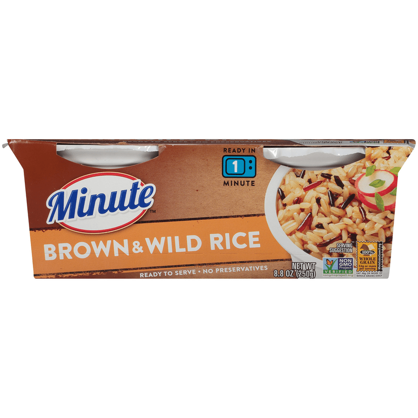 Minute Ready to Serve Brown Rice & Wild Rice Cups, 4.4 oz Cups, 2 Ct