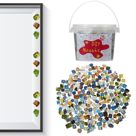 HOMEMAXS Mosaic Tile Kit with Assorted Crystal Glass Pieces for Versatile Crafts, Projects, Home Decoration and Art