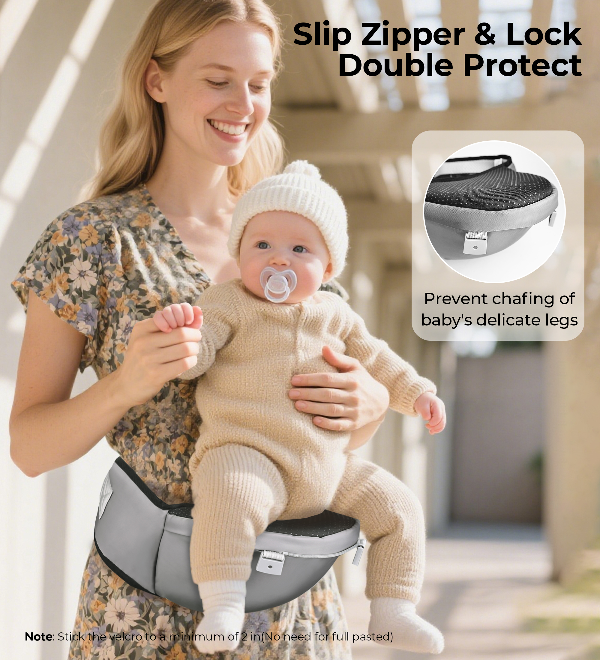 Rupoun Baby Carrier with Hip Seat, 4-Position, Breathable Mesh photo 3