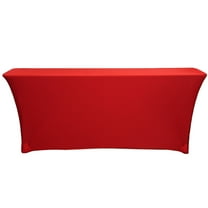 Your Chair Covers - Stretch Spandex 6 ft x 18 Inches Classroom Rectangular Table Cover Red