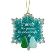 thumbnail image 3 of Sea Glass Christmas Ornaments, 12 Pcs Handmade Frosted Glass Hanging Decorations for Christmas Tree, Holiday Wreath & Window Decor, 3 of 8