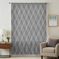 thumbnail image 2 of Wavy Lines Semi Sheer Curtains Drapes for Living Room, Bedroom, French Doors Window 54 Inches Long, Abstract Minimalist Pattern Gray Rod Pocket Chiffon Curtain Drapery Voile Draperies Panel, 2 of 8