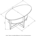 thumbnail image 3 of Simple Design Oval Coffee Table with Bin for Living Room, White Oak/Chrome/Black, 3 of 13