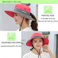 thumbnail image 2 of Womens Summer Sun Hat Wide Brim Outdoor UV Protection Hat Foldable Ponytail Bucket Cap for Beach Fishing Hiking, 2 of 4