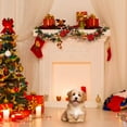 thumbnail image 6 of LingStar Christmas Garland with Lights, Pre-lit Red Garland Decoration with 20 LEDs, Battery Operated Garland with Red Flowers Ball Ornaments Gold Bow, Mantle Fireplace Holiday Party Decoration, 6 of 9