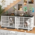 thumbnail image 1 of Wisfor 42 inch White Heavy Duty Dog Crate Kennel Cage, TV stand, Wood End Side Table, Furniture, 1 of 5