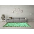 thumbnail image 3 of Ahgly Company Indoor Round Abstract Turquoise Blue Modern Area Rugs, 5' Round, 3 of 4