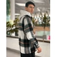 thumbnail image 4 of COOFANDY Men's Flannel Shacket Casual Button Up Work Jackets Lightweight Plaid Shirt Jacket with Pockets, 4 of 6