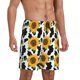 thumbnail image 2 of Balery Cute Cow Print Sunflower B Pantalones cortos de pijama de punto de algodón para hombre con cinturilla y bolsillos-Large, 2 of 6