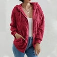 thumbnail image 5 of BiZtdJrK Sweatshirts Jackets for Women Casual Sherpa Fleece Hoodies Solid Color Full Zip Long Sleeve Plush Jacket with Hooded Limited Time Sale Hot Pink XXL, 5 of 8