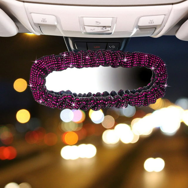 LEEYNEER Car Mirror Cover With Mirror Decoration Car Mirror Cover Mirror Accessories Elastic Car Mirror Female Cover Bling Car Accessories General Acce