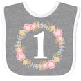 thumbnail image 3 of Inktastic 1st Birthday Rose Flower Wreath Girls Girls Baby Bib, 3 of 4