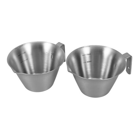 MLINS Stainless Steel Espresso Cup with Scale Design for Precise Measurement and Comfortable Grip 2 Pieces