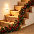 thumbnail image 5 of Aurorax Indoor Christmas Wreath Decorations,Christmas Garland 6ft Farmhouse Berries Garland for Mantel Wall, 5 of 6
