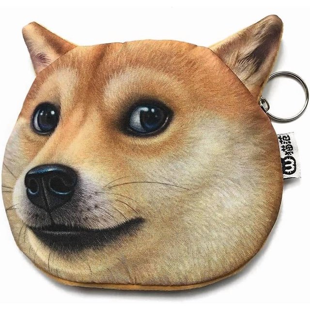 Cute And Creative Shiba Inu Dog Head Zipper Closure Coin Purse Shiba Inu Dog -