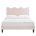 thumbnail image 4 of Modway Current Modern Performance Velvet Twin Platform Bed in Pink, 4 of 11