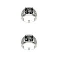 thumbnail image 2 of Qarigey Anillo de plata a la moda y duradero para hombre, regalo para cualquier ocasión, anillos de aleación para hombre, anillo de dedo, Plata Talla 10 2Conjunto, 2 of 6