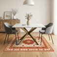 thumbnail image 3 of ODIKA 5'x7' Washable Area Rug Orange Burnt Fall Vintage Mid Century Border Bathroom Terracotta for Guest Room, Lounge, Apartment, Non-Slip Low Profile, Stain Resistant, 3 of 7