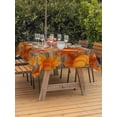 thumbnail image 2 of Outdoor Tablecloth with Umbrella Hole and Zipper, Orange Fall Rectangle Table Cloth 60x84 Inch Waterproof Tablecloth, Pumpkins Thanksgiving Maple Leaf Picnic Table Cover for Patio Camping, 2 of 7