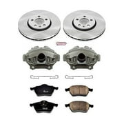 Power Stop Front Stock Replacement Brake Pad and Rotor Kit with Calipers KCOE5403