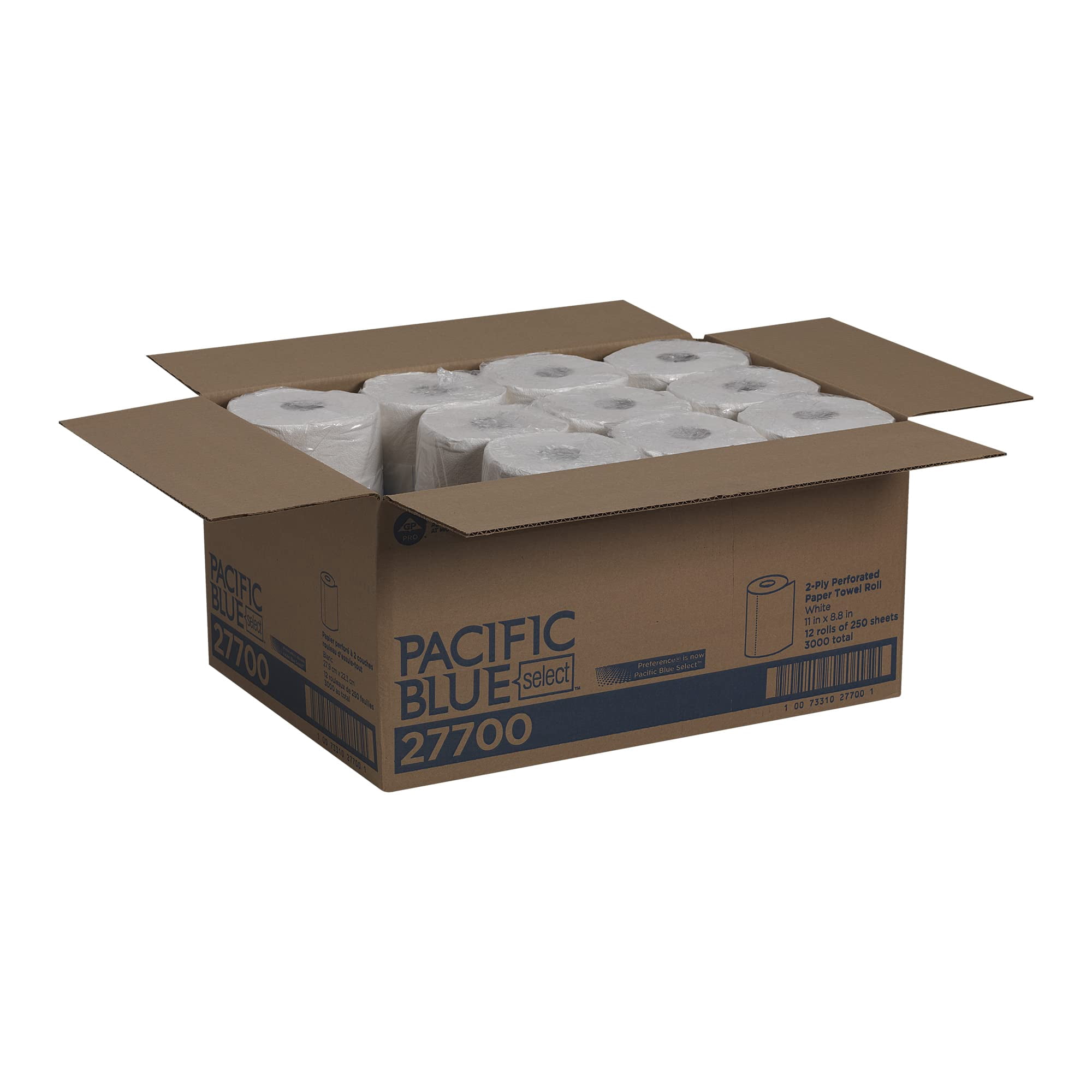 Georgia-Pacific  8.8 x 11 Pacific Blue Select Perforated Paper Towel, White - 250 Per Roll
