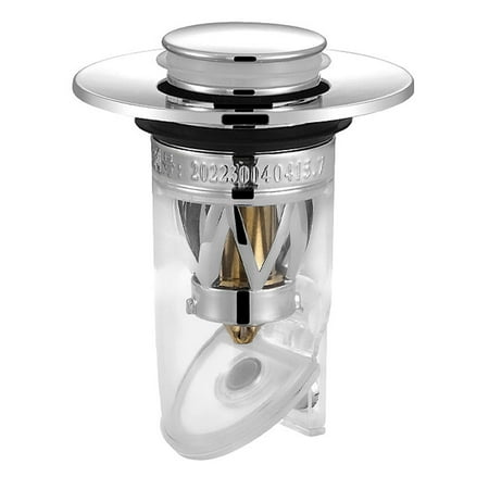 

ibaste Sink Stopper Bathroom Drain | Stainless Steel Basin Drain Stopper | Bullet Core Push Type Sink Plug Anti Clogging Sink Drain Filter with Hair Catcher
