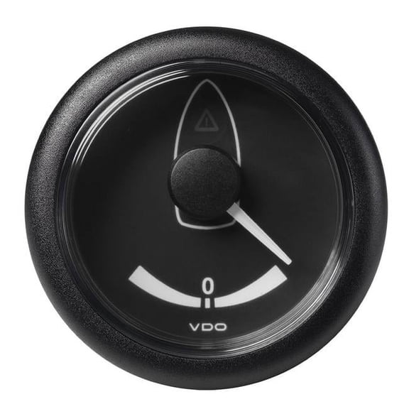 VDO Marine 2.06 in. 40 deg ViewLine Bezel Model Rudder Angle Gauge, Black - 8 to 32V