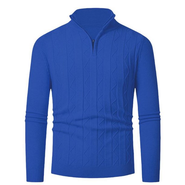 Puntoco Abrigo De Cuello Alto Con Bolsillos Y Cremallera De Punto De Color Liso Para Hombre