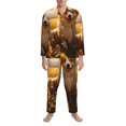 thumbnail image 3 of Naloa Pastoral Sunflower Corgi Men’s Pajamas Set - Long Sleeve Button Down Sleep Shirt and Pajama Bottoms Sleepwear Set-X-Large, 3 of 7
