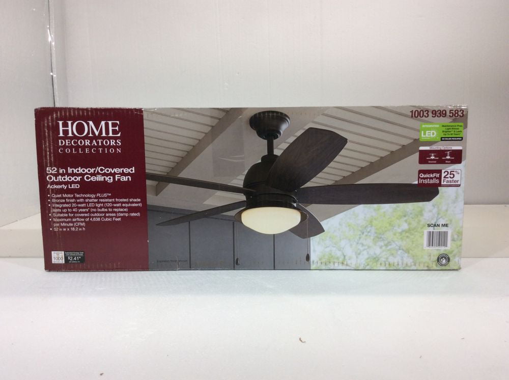 Home Decorators Collection Ackerly 52 In Integrated Led Indoor Outdoor Bronze Ceiling Fan With Light Kit New Open Box Com - Home Decorators Collection Ceiling Fan Installation Video