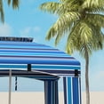 thumbnail image 6 of Zateety 5.8' X 5.8' Portable Beach Umbrella with Double-Top, Ruffled Outdoor Cabana with Walls, Vents, Sandbags, Carry Bag, Blue Stripe, 6 of 12