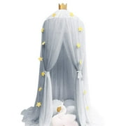 Dix-Rainbow Bed Canopy Yarn Play Tent Bedding for Kids Reading Playing with Children Round Lace Dome Netting Curtains Baby Boys and Girls Games House - Gray Gray - 10pcs Mesh